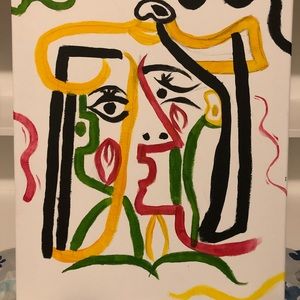 Jacqueline with straw hat, Pablo Picasso painting